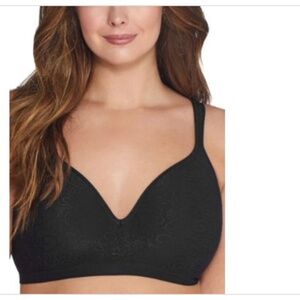 Bali Comfort Revolution Wire-Free (Size 38-DD) Black Swirl, Nylon,Polyester,Span